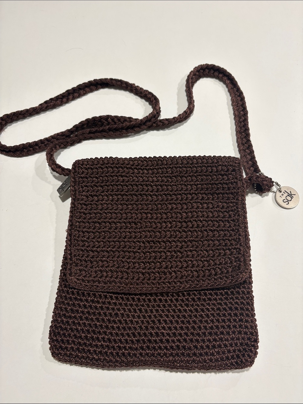 The Sak Boho Hand-Crocheted Crossbody Bag - Brown, Great Condition!